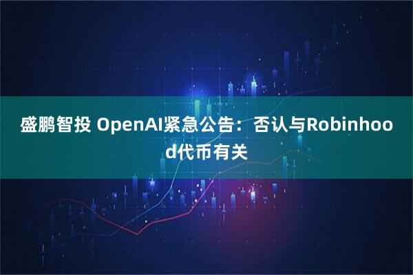 盛鹏智投 OpenAI紧急公告：否认与Robinhood代币有关